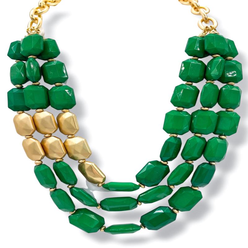 On The Trail Dark Green Necklace