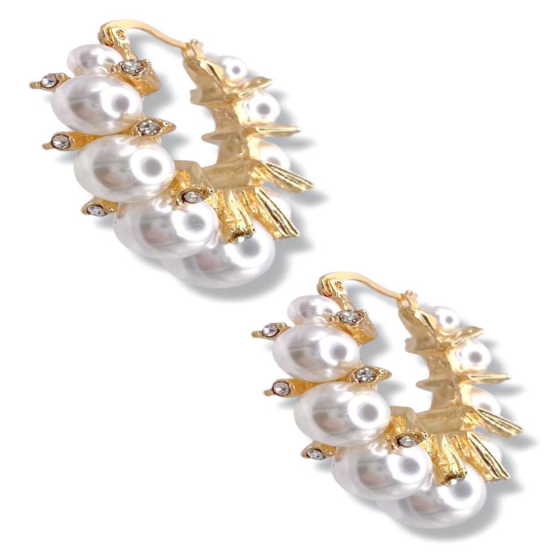 Phoebe Pearl Hoop Earrings