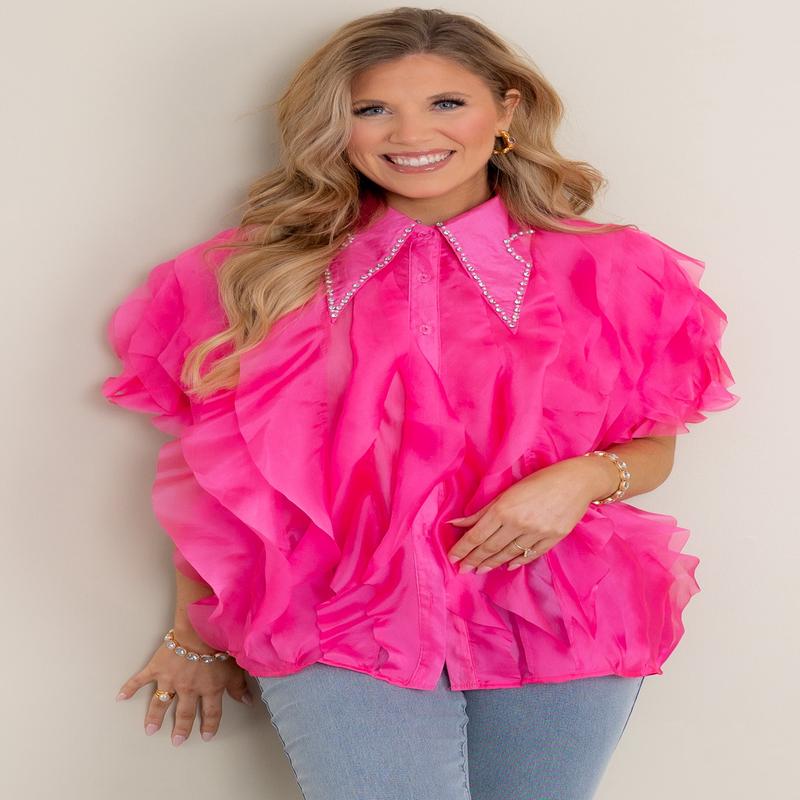 Samantha Fuchsia Long Sleeve Top