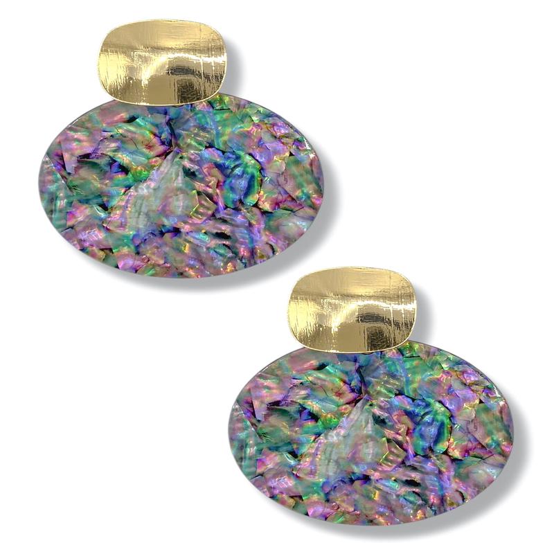 Sloan Abalone Square & Shell Earrings