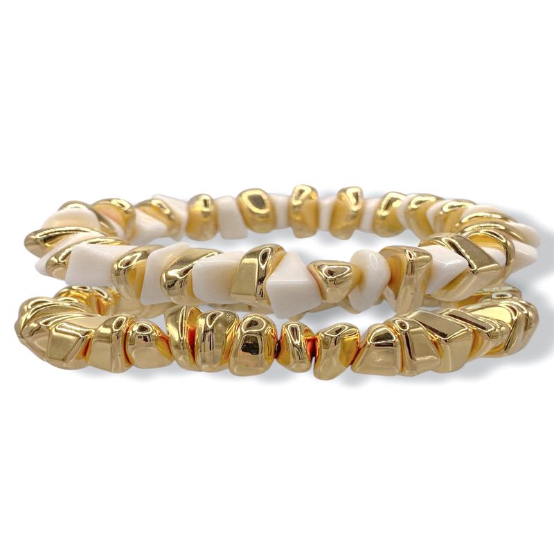 Straight To The Point Ivory Beaded Bracelet Set - FINAL SALE
