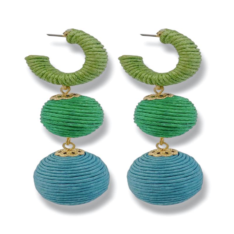 The Blues Raffia Dangle Earrings