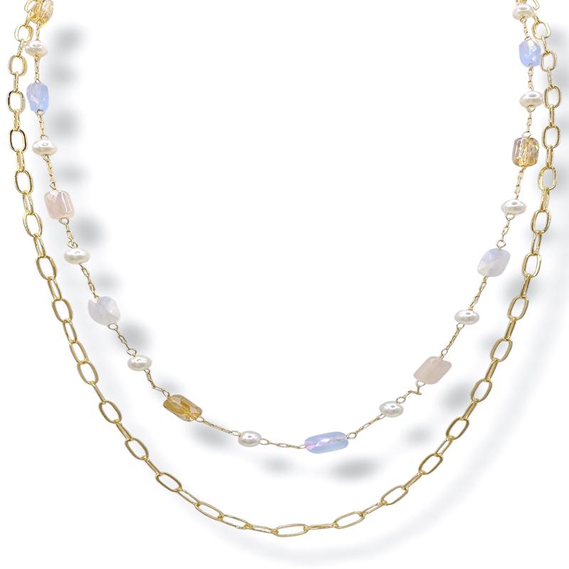 Underestimate Layer Pearl & Beads Chain Necklace - FINAL SALE