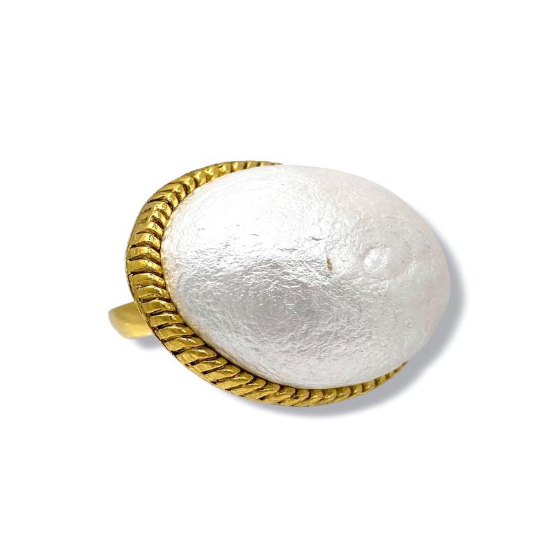Yochi Big Statement Pearl Ring