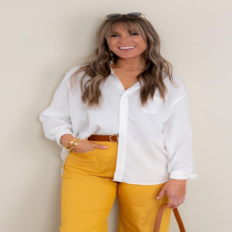 Dear John Galina Long Sleeve White Top *Final Sale*