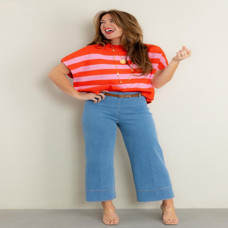 In Other Words Striped Sweater Vest