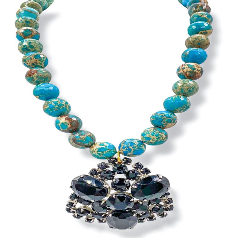 Made In The Deep South 1950s Brooch 1960s Jasper Necklace