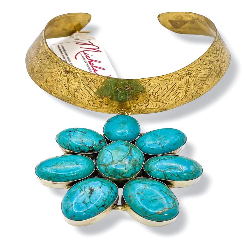 Made In The Deep South 1960s Turquoise 1960s Choker Necklace