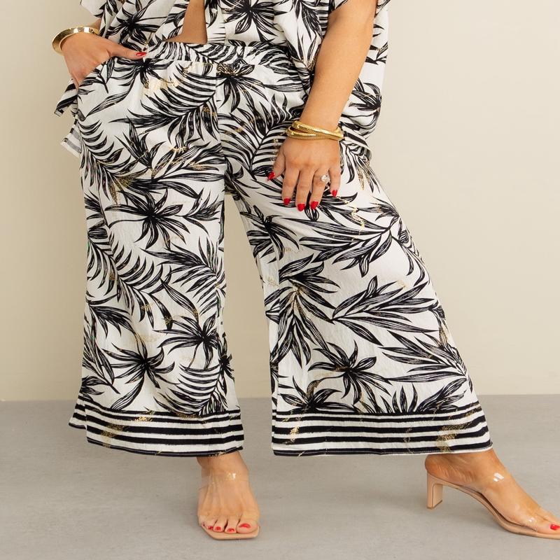 Time For Something Black Printed Pant - FINAL SALE