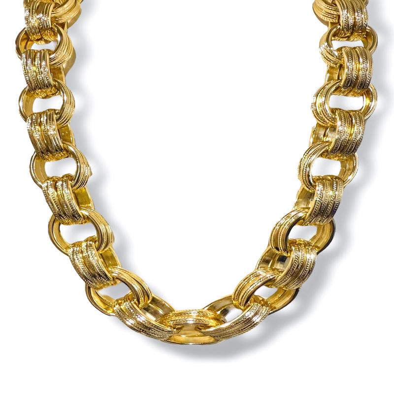 Belong Together Gold Textured Metal Chain Necklace