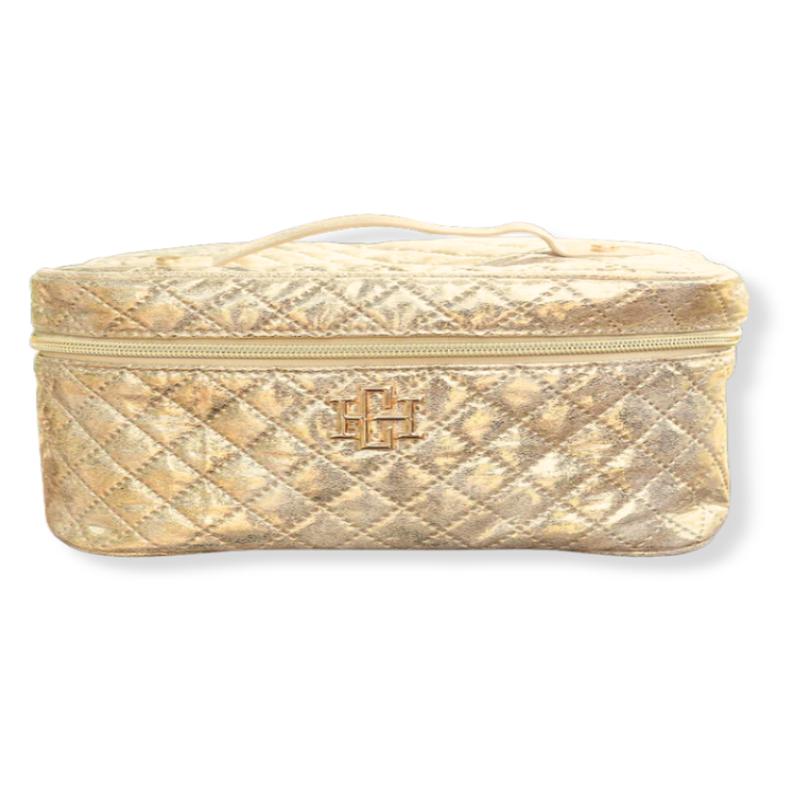 Caroline Hill Hampton Coated Champagne Pop Cosmetic Train Case