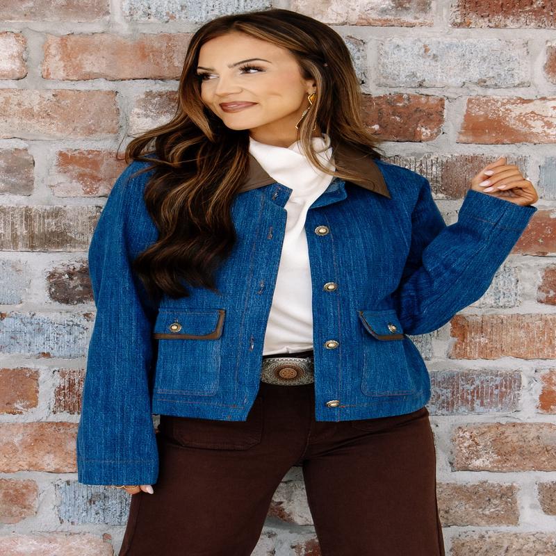 DOORBUSTER Planning Ahead Dark Denim Long Sleeve Jacket