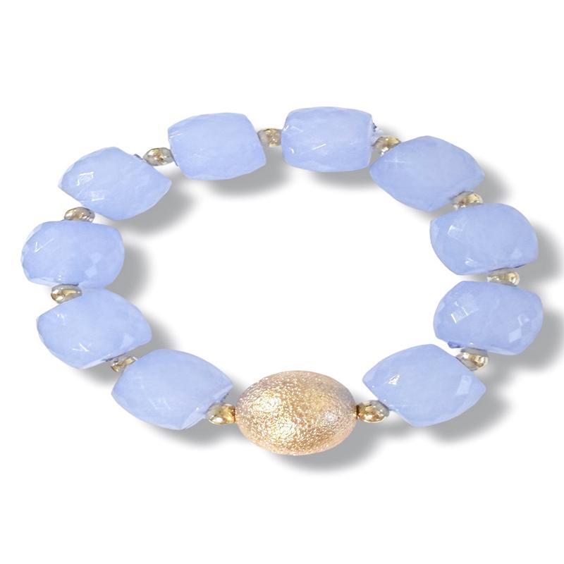 Eyes On You Lt. Blue Dia Cut Acrylic Bracelet
