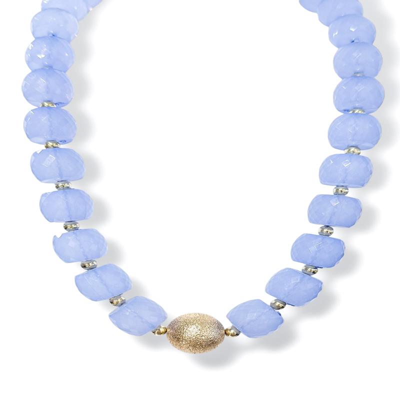 Eyes On You Lt. Blue Dia Cut Acrylic Necklace