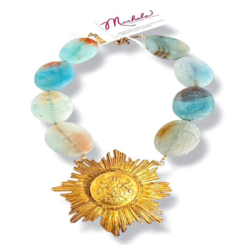 Made In The Deep South 1960s Brooch Aquamarine Necklace