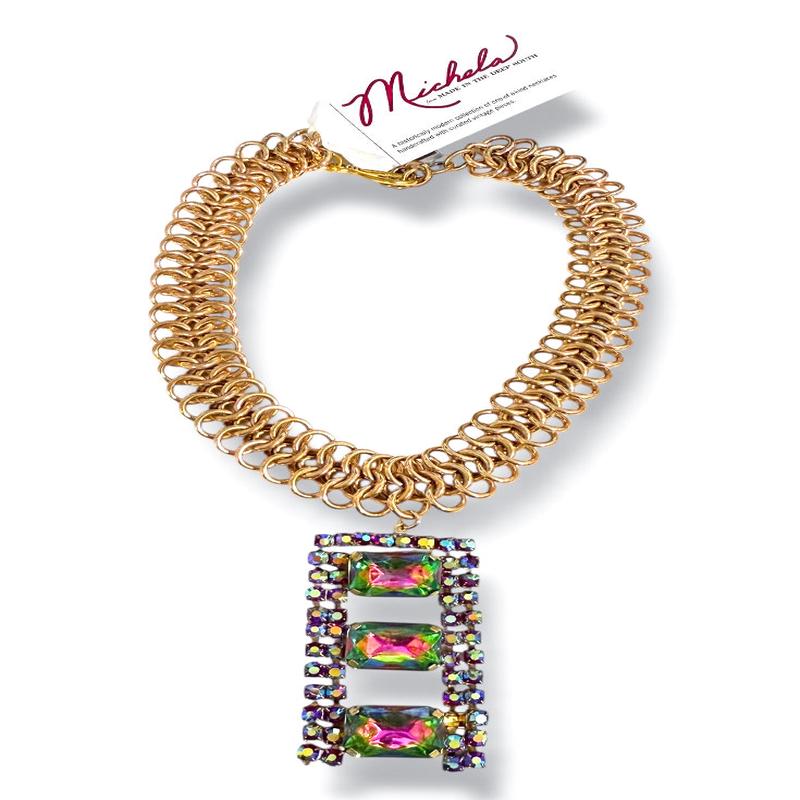 Made In The Deep South 1960s Czech Bracelet Piece Necklace