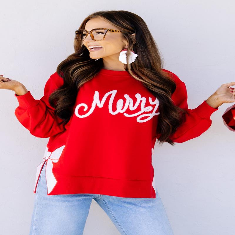 Mary Square Lakelyn Merry Bow Long Sleeve Sweatshirt