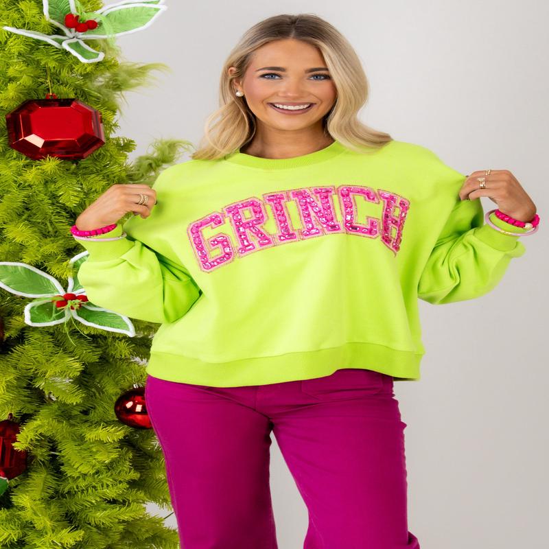 QOS x TWT Grinch Green Long Sleeve Sweatshirt