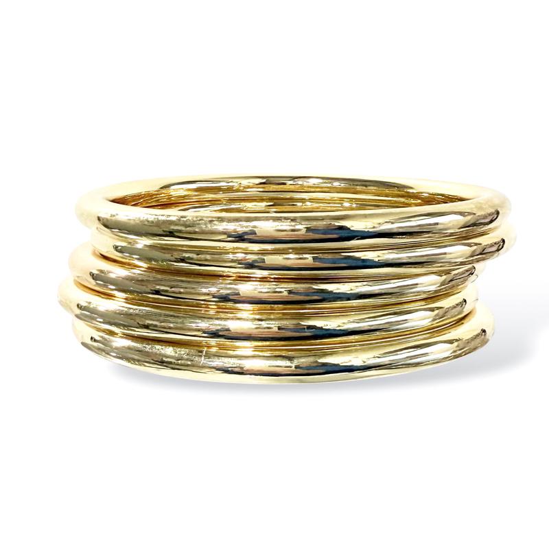 So Golden Metal Bangle Bracelet Set