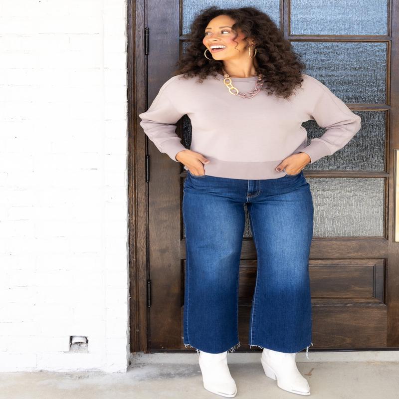 Spanx Airessentials Luxe Coastal Fog Long Sleeve Top