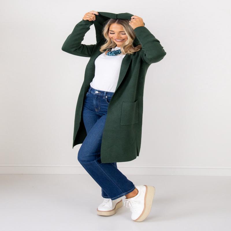 The Season Of Pine Green Long Sleeve Cardigan