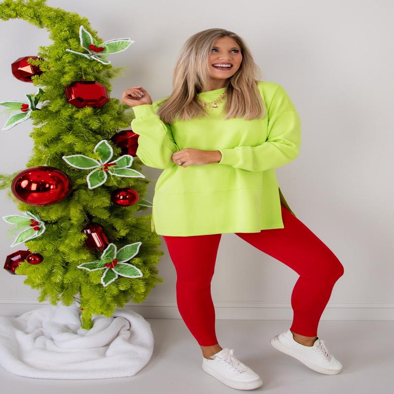 TWT Clarissa Lime Long Sleeve Top