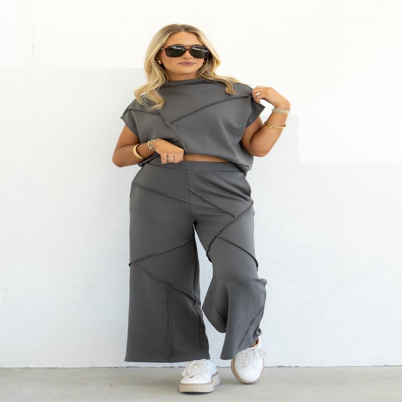 Veridy Grey Short Sleeve Top