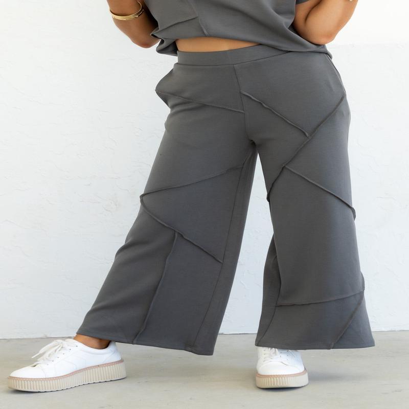 Veridy Grey Wide Leg Pant