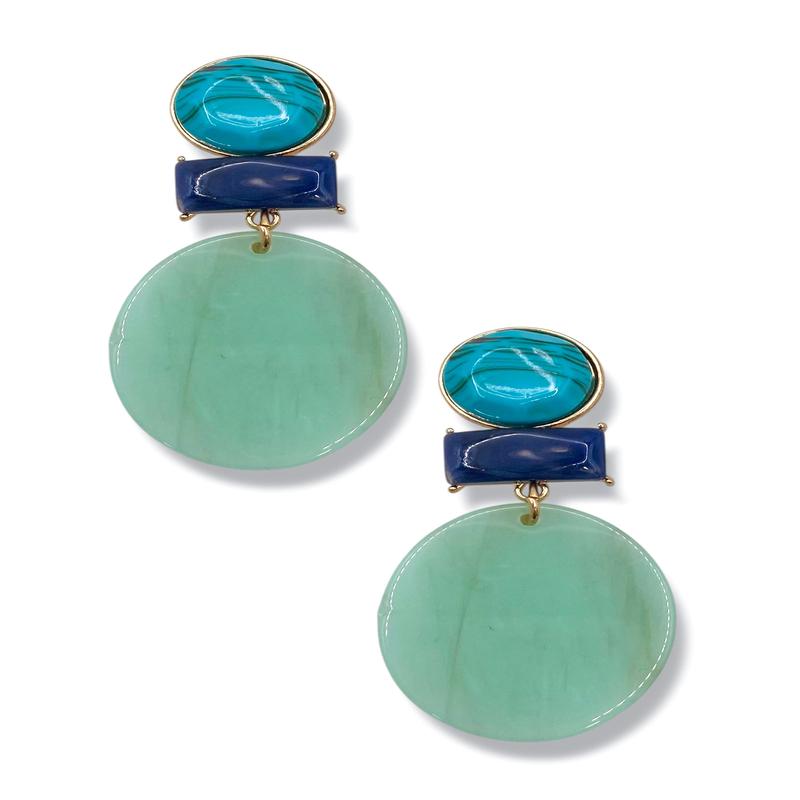Addie Blue Multi Shape Drop Earrings