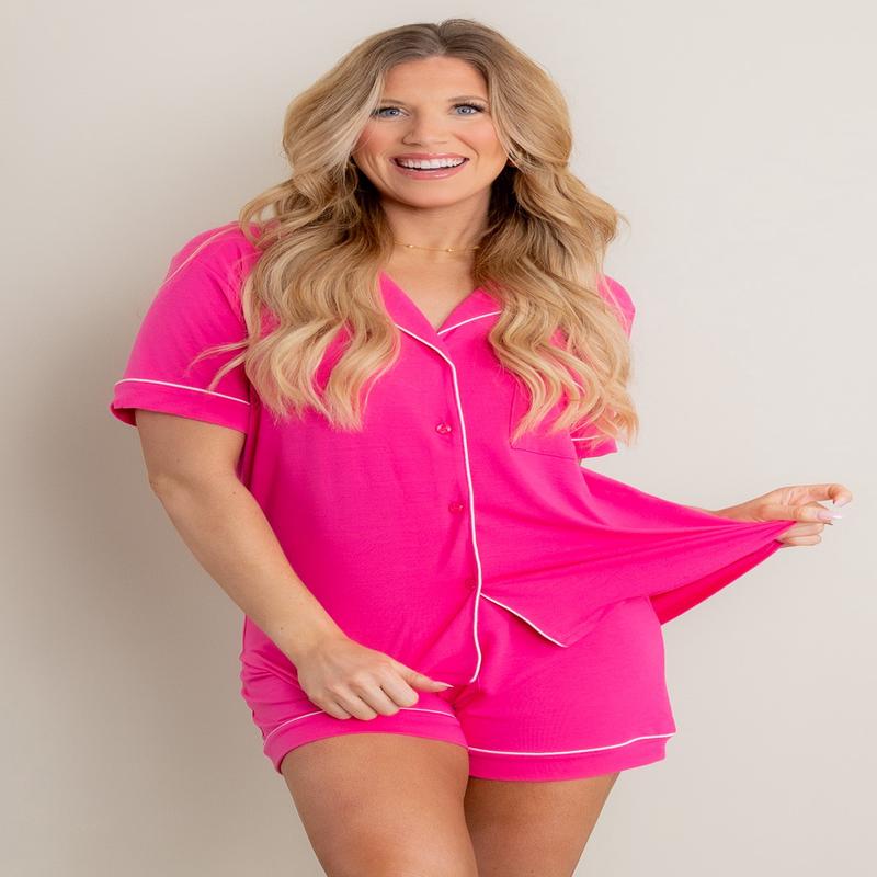 All You Know Fuchsia Pajama Short Set