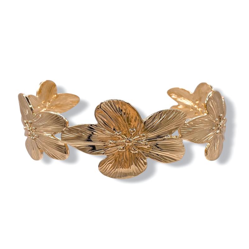 Annabel Flower Textured Cuff Bracelet - FINAL SALE