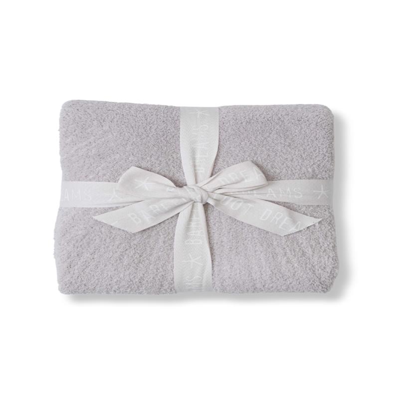 Barefoot Dreams Covered in Prayer Silver Stroller Blanket