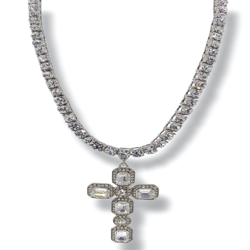 Darcy Silver Cross Necklace