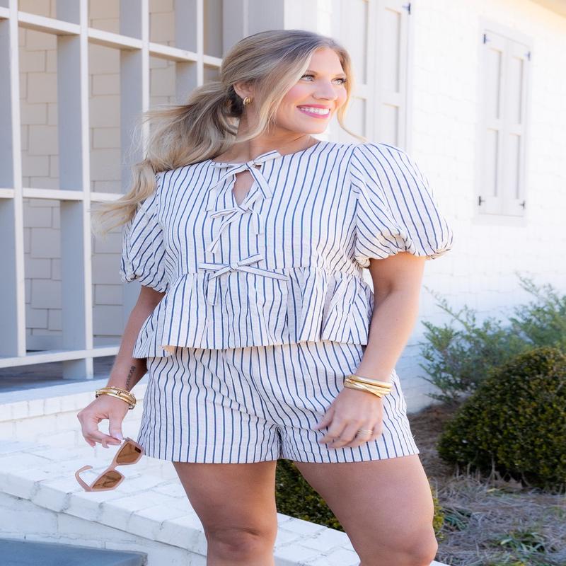 East Coast Striped Pull On Shorts - FINAL SALE