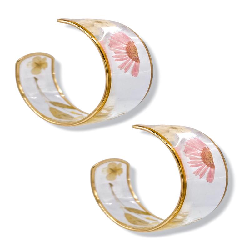 Emmy Flower Acrylic Hoop Earrings