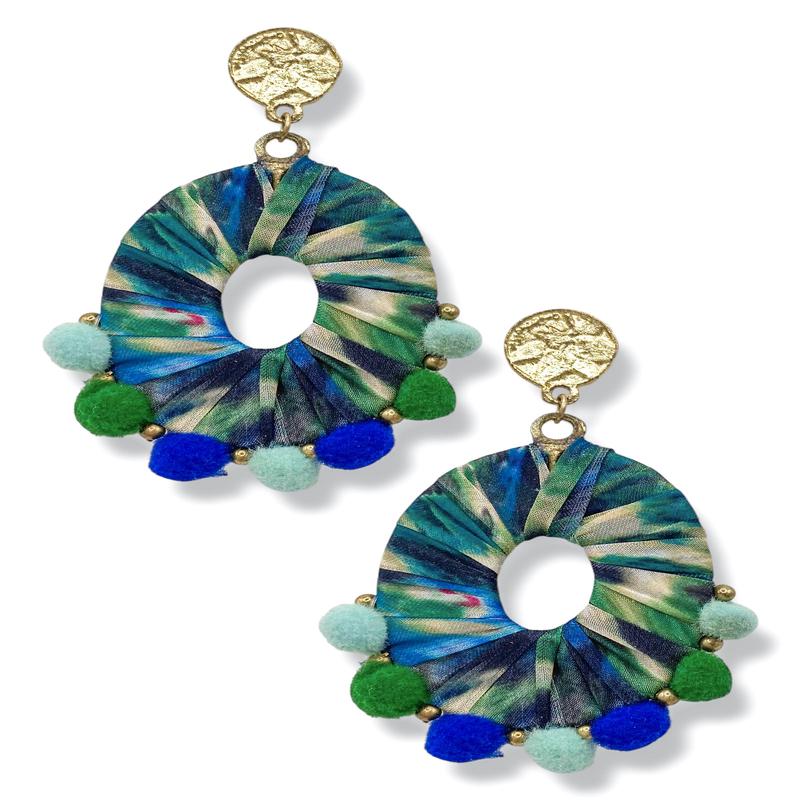 Julia Oval & Pompom Earrings - FINAL SALE