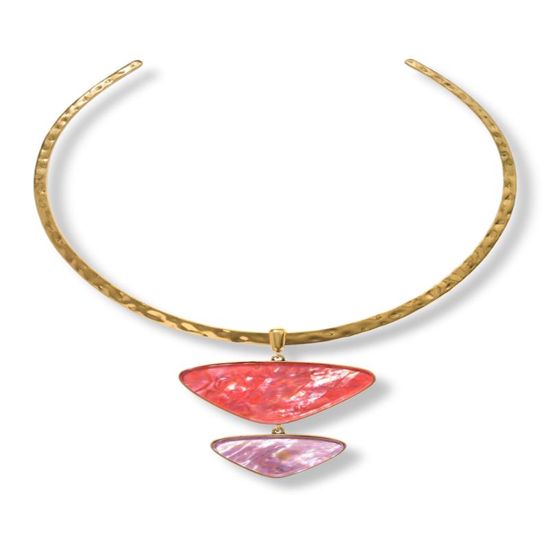 Kendra Scott Margot Vintage Gold Pink Mix Statement Necklace