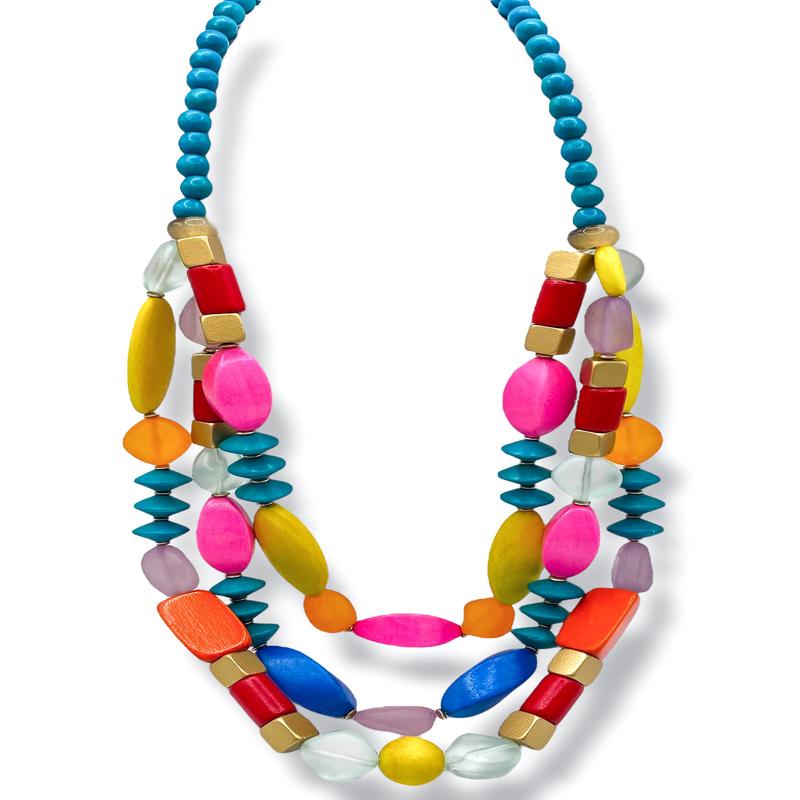 Loretta Chunky Wood Necklace