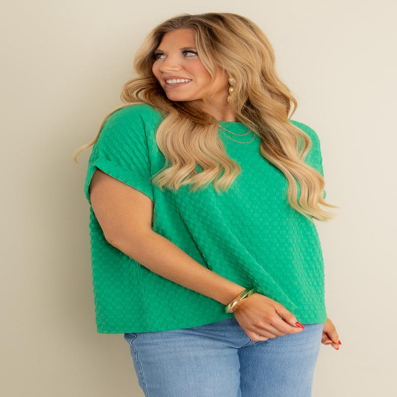 Love Of Your Life Green Short Sleeve Top - FINAL SALE