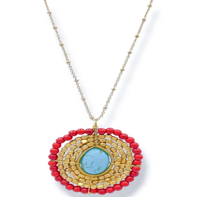 Moxie Beaded Pendant Necklace