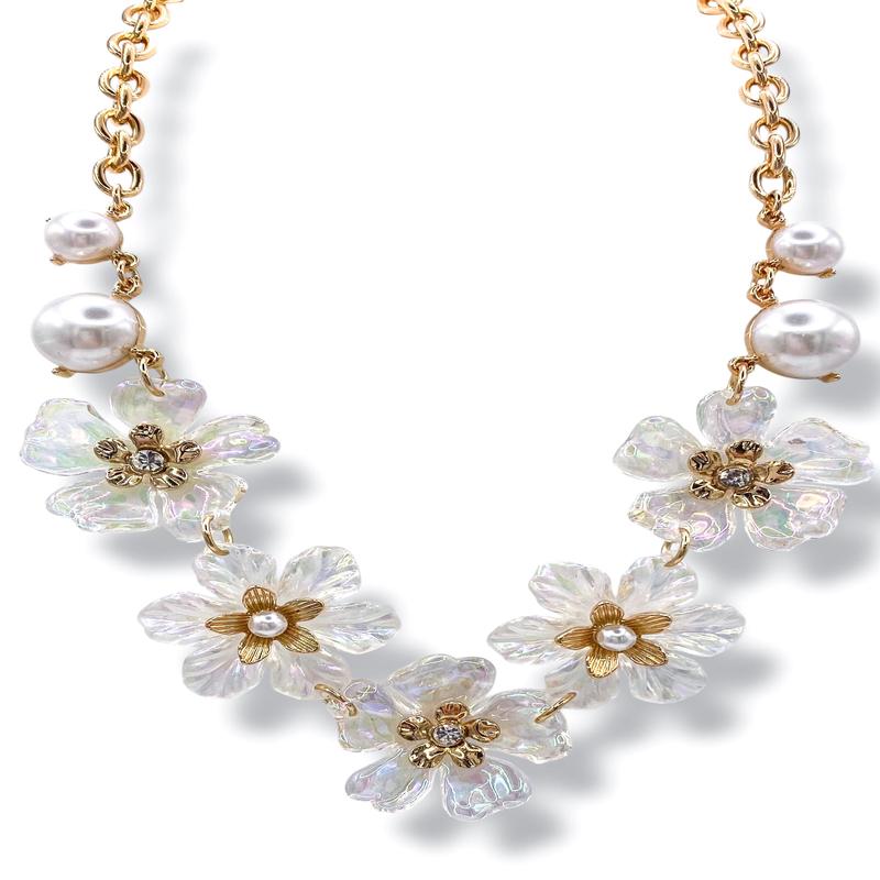 Ruth Flower Pearl Necklace - FINAL SALE