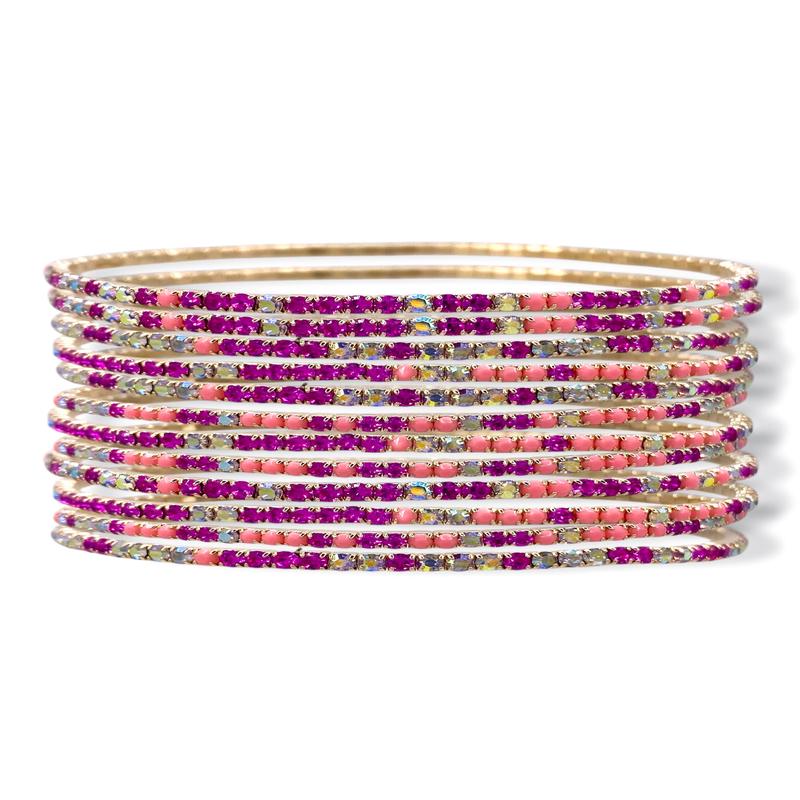 Shine Bright Pink Stretch Bracelet Set