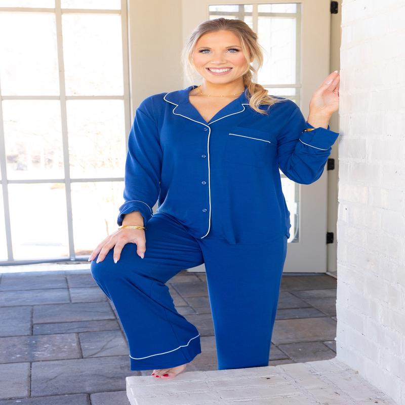 Sweet Dreams Long Sleeve Navy Pajama Set