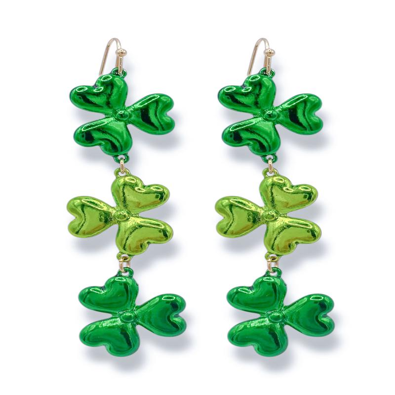 Third Times A Charm Clover Drop Earrings - FINAL SALE