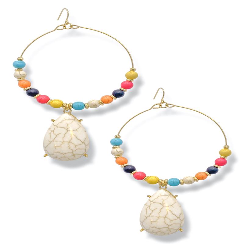 Vivian Teardrop Accent Hoop Earrings *Final Sale*