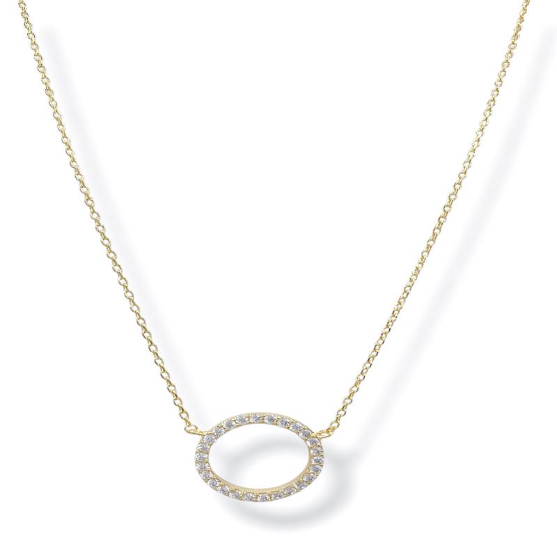 Berkely Pave Circle Charm Necklace - FINAL SALE
