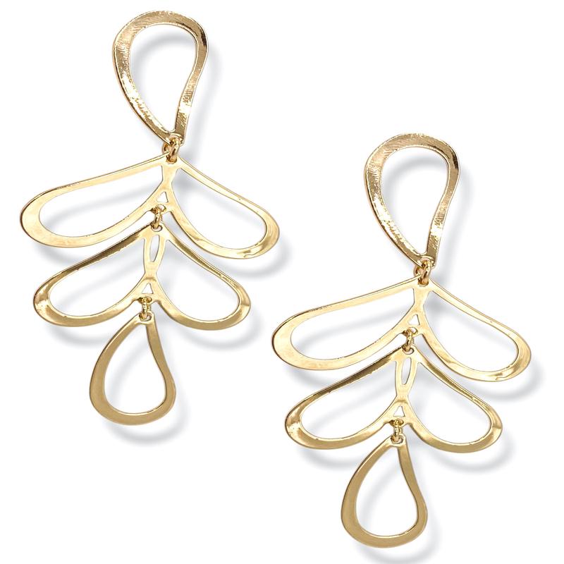 Blaire Linked Flower Petal Earrings