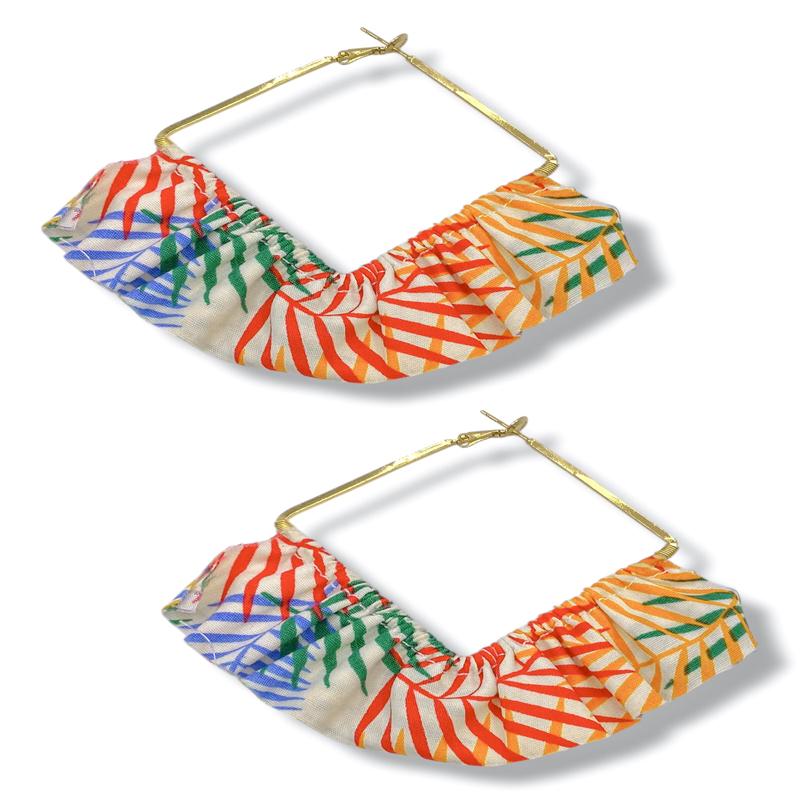 Briella Fabric Tassel Square Hoop Earrings *Final Sale*