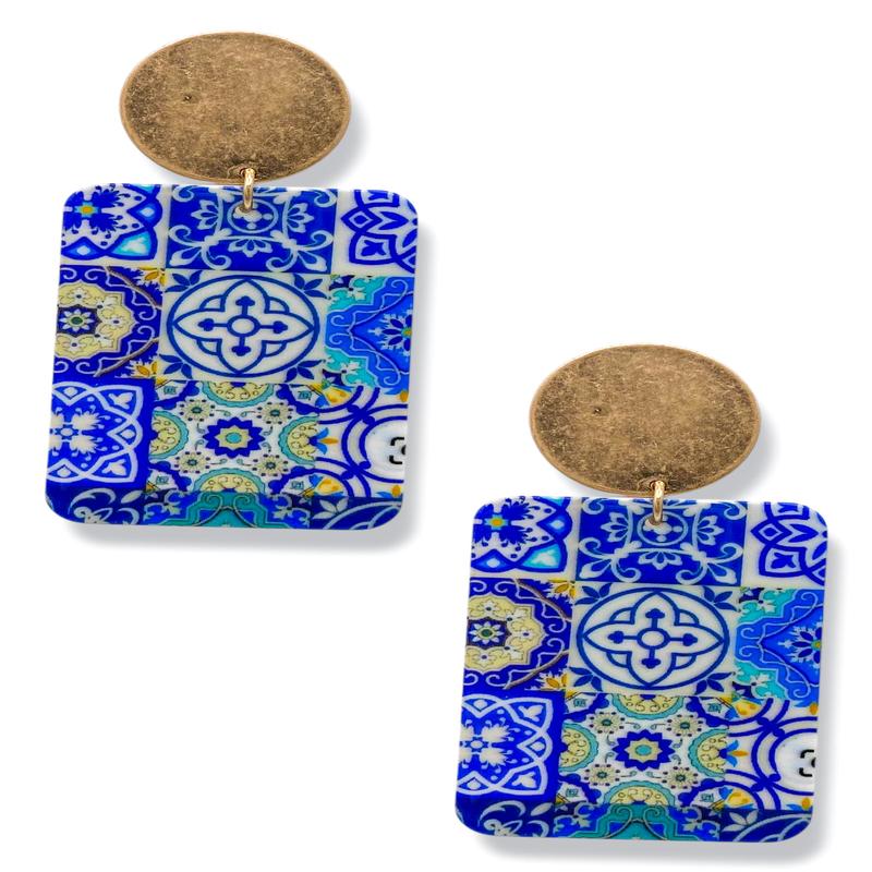 Brooklyn Printed Acrylic Earrings