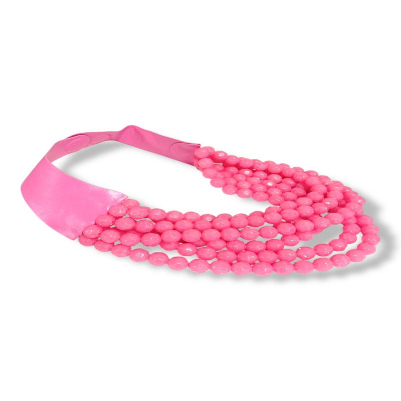 Carla Fuchsia Faceted Bead Statement Necklace